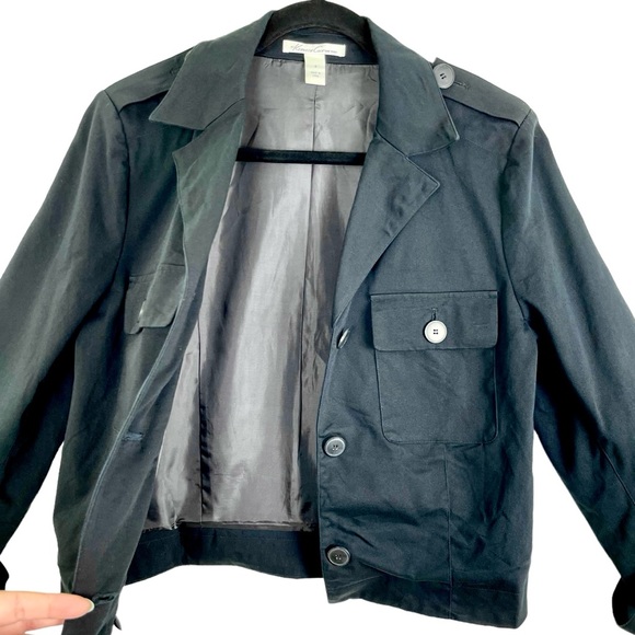 Kenneth Cole New York Cotton Blazer, Black Cropped Boxy Jacket, Size 8 - Picture 7 of 9